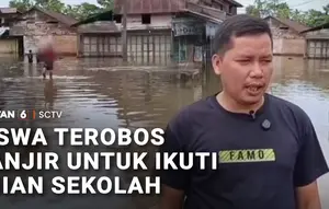 Puluhan Desa di Aceh Terendam Banjir, Siswa Nekat Terobos demi TKA