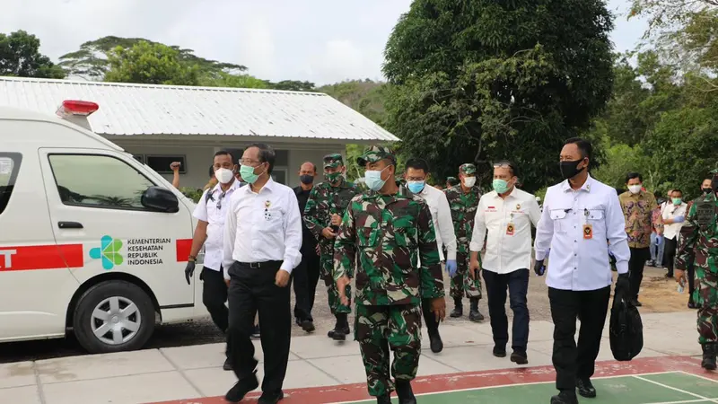 Menko Polhukam Mahfud Md dan rombongan meninjau RSKI Pulau Galang