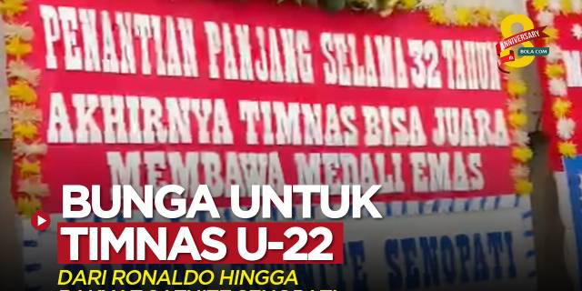 VIDEO: Karangan Bunga Menarik untuk Timnas Indonesia U-22, Mulai dari Ronaldo hingga Rakyat Satnite Senopati