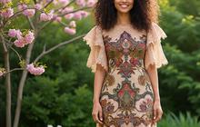 7 Model Batik Brokat Kombinasi Lengan Ruffle Modern, Inspiras Tampil Simpel yang Memikat