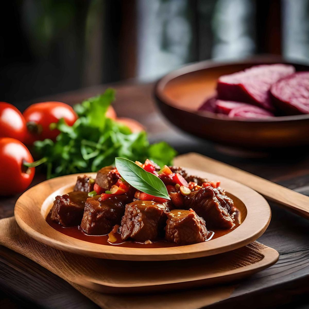 ilustrasi masakan rendang