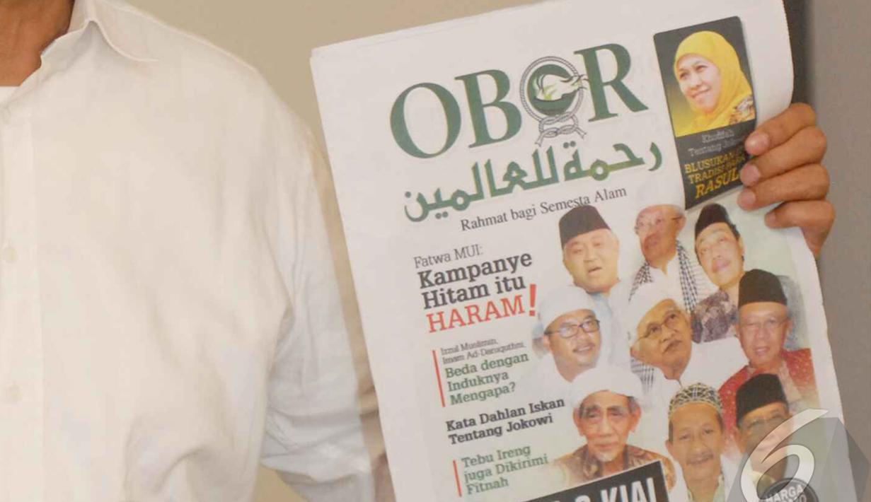 Pemenang Konvensi Partai Demokrat itu turut meluncurkan media massa tandingan bernama Tabloid Obor Rahmatan Lil Alamin, Jakarta Selatan, Jumat (27/6/2014) (Liputan6.com/Johan Tallo)