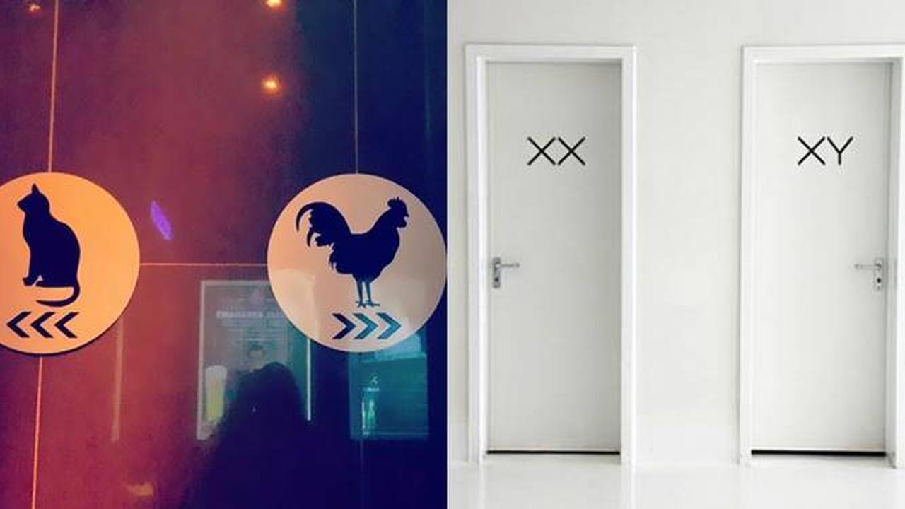 6 Potret Nyeleneh Tanda Pintu Toilet, Ada yang Bikin Mikir