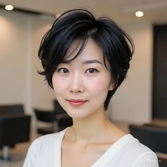 Model Rambut ala Korea Sesuai Bentuk Wajah Bulat by Meta AI
