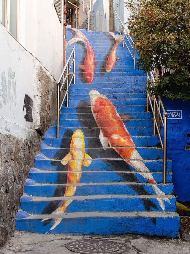 Tangga dengan Desain Gambar yang Unik, Bikin Kagum. (Sumber: narcannl / imgur)