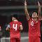 Selebrasi gelandang Timnas Indonesia U-20, Toni Firmansyah setelah menjebol gawang Thailand U-20 pada laga uji coba di Stadion Utama Gelora Bung Karno (SUGBK), Senayan, Jakarta, Jumat (26/1/2024) malam WIB. (Bola.com/M Iqbal Ichsan)