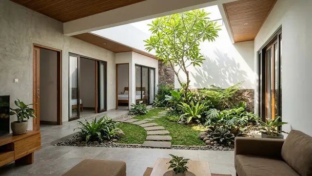 Integrasi Inner Courtyard Desain 3 Kamar
