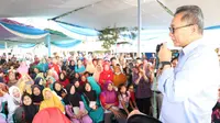 Zulkifli Hassan memberi Sosialisasi Empat Pilar kepada ratusan nelayan dan masyarakat lainnya di Tempat Pelelangan Ikan (TPI), Ranggai Tri Tunggal, Katibung, Lampung Selatan, Lampung, 22 Oktober 2018.