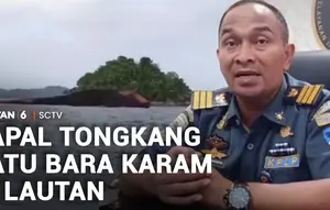 Kapal Tongkang Batu Bara Karam di Lautan