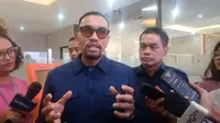 Bendahara Umum Partai NasDem, Ahmad Sahroni, mengurungkan niatnya melaporkan Ketua Majelis Tinggi Partai Demokrat Susilo Bambang Yudhoyono (SBY) ke Bareskrim Polri. Alasannya, karena niatnya tersebut diminta dibatalkan langsung oleh Ketua Umum Partai NasDem, Surya Paloh (Sumber: Bachtiarudin Alam/Merdeka.com)