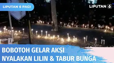 Puluhan bobotoh menggelar aksi menyalakan lilin dan tabur bunga di Graha Persib, Jalan Sunan-Jana, Bandung, pada Minggu (20/06) malam. Aksi ini sebagai bentuk kepedulian terhadap dua suporter yang meninggal dunia saat berdesakan ketika ingin menyaksi...