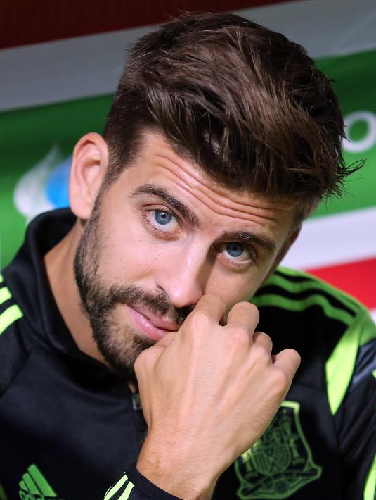 Gerard Pique merupakan pemain Barcelona dan Timnas Spanyol. (AFP/Cesar Manso)