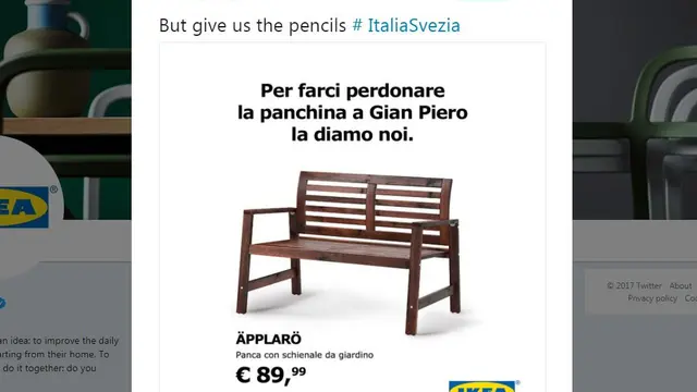 Twitter IKEA Italia ikut mengolok-olok pelatih timnas Italia