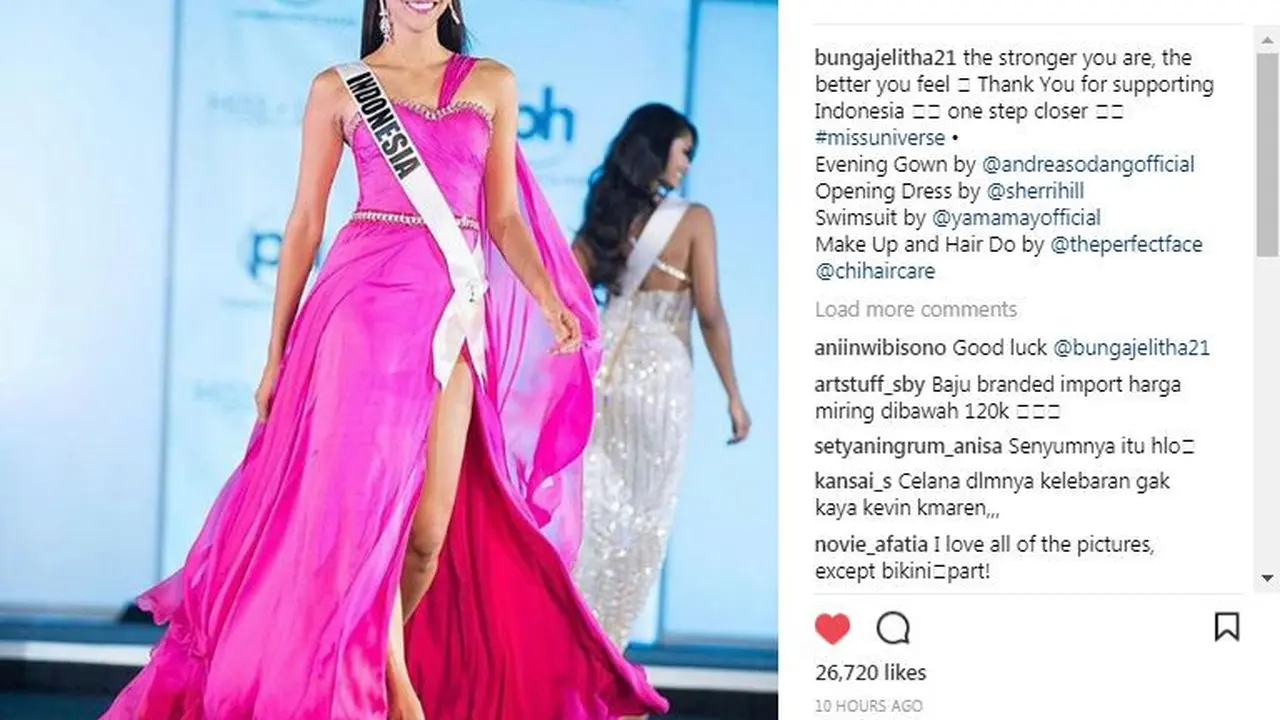 Bunga Jelitha di ajang Miss Universe 2017