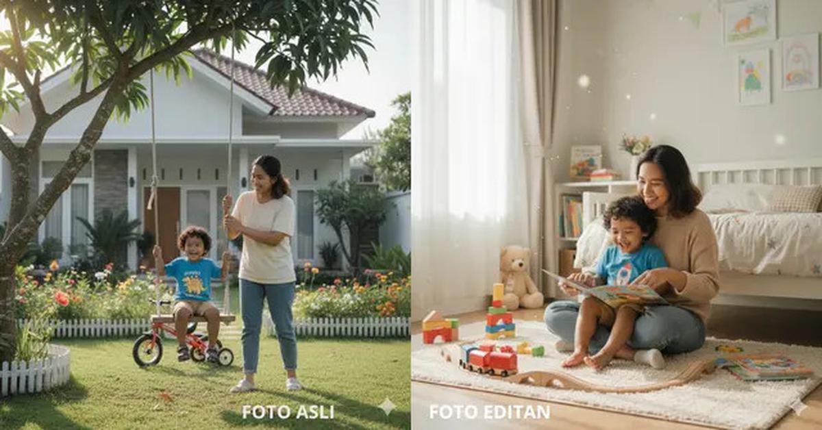 7 Prompt Gemini AI Viral Edit Foto Ibu dan Anak yang Masih Kecil ala Photoshoot