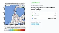 Gempa&nbsp;hari ini, Selasa (22/4/2025) pertama terjadi pukul 02:52:30 WIB di wilayah Sigi, Provinsi Sulawesi Tengah. (www.bmkg.go.id)