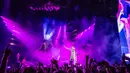 Machine Gun Kelly tampil di FirstEnergy Stadium, Cleveland, Ohio, Amerika Serikat, 13 Agustus 2022. Machine Gun Kelly tampil dihadapan 50 ribu penonton di kampung halamannya. (Photo by Amy Harris/Invision/AP)