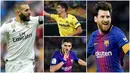 Berikut ini daftar topskor sementara La Liga Spanyol. Lionel Messi di posisi puncak dengan koleksi 19 gol sementara Striker Real Madrid, Karim Benzema di urutan kedua dengan 14 gol.