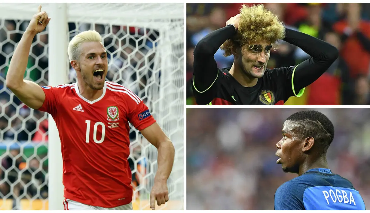 Inilah 6 bintang yang tampil dengan gaya rambut beda di Piala Eropa 2016. (AFP)