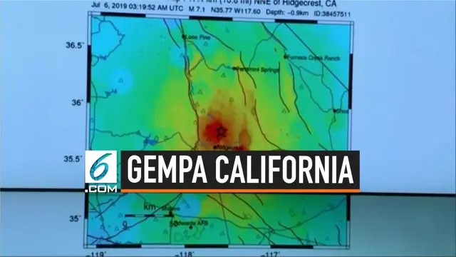 Survei Geologi AS memberikan penjelasan terkait gempa susulan magnitudo 7,1 yang mengguncang wilayah California.  Gempa susulan ini dilaporkan dirasakan hingga Las Vegas.