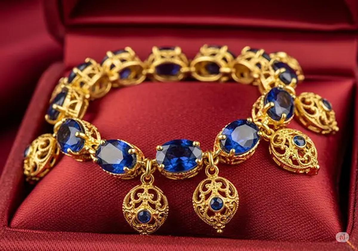 Gelang Motif Bunga Tropis/Model Gelang Emas Malaysia (Sumber: gemini.com)
