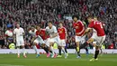 Ander Herrera mencetak gol kedua MU ke gawang Liverpool melalui penalti di Stadion Old Trafford, Inggris. Sabtu (12/9/2015). (Action Images via Reuters/Carl Recine)