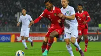 Bek Timnas Indonesia U-20, Kakang Rudianto ketika melawan Timnas Uzbekistan U-20 di Piala Asia U-20 2023. (PSSI).