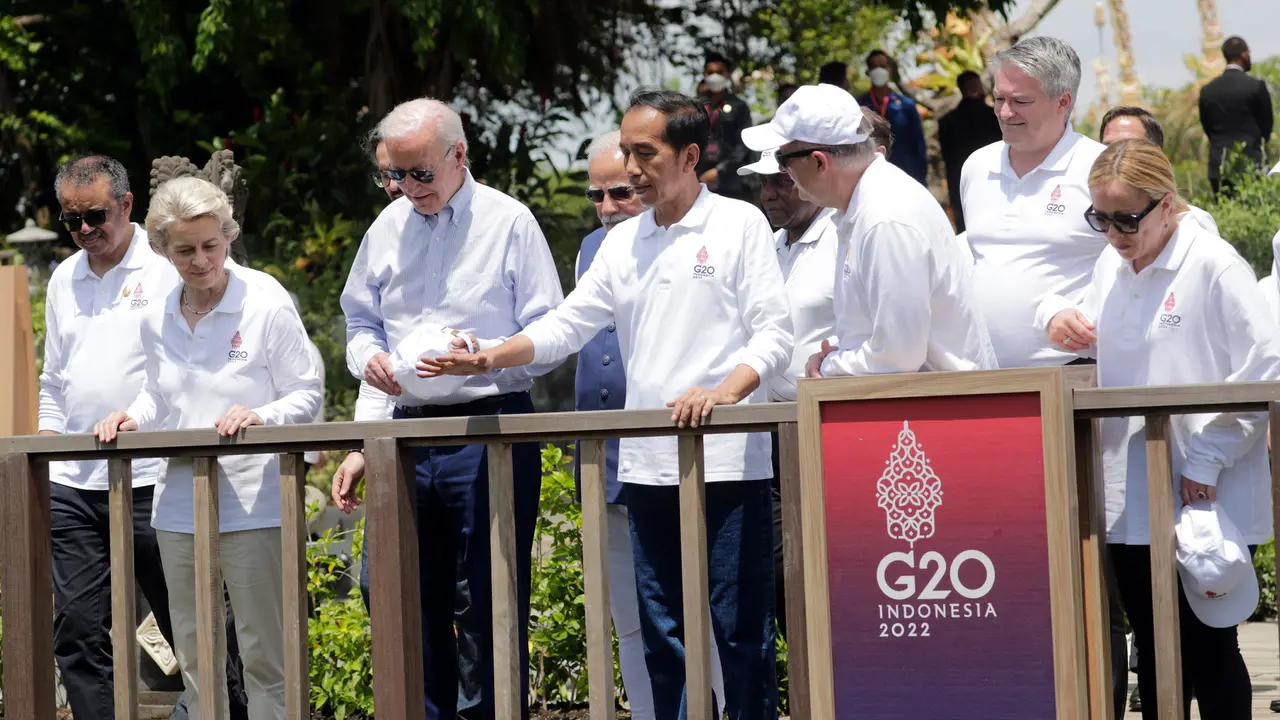 Pemimpin Dunia Tanam Mangrove Bersama di Sela KTT G20