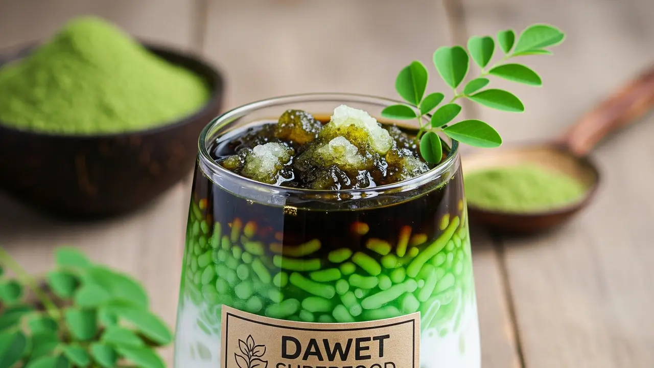 Ilustrasi Dawet Superfood dengan Bubuk Daun Kelor/Gemini AI
