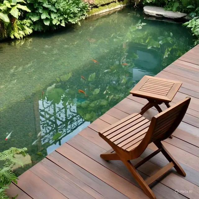 Model Kolam Ikan Minimalis Depan Rumah. Foto: Meta AI