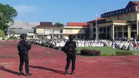 Pelaksanaan salat Lebaran Idul Fitri 1 Syawal 1444 H, Sabtu (22/4/2023), di lapangan Markas Polda Sulut, Jl Bethesda Manado