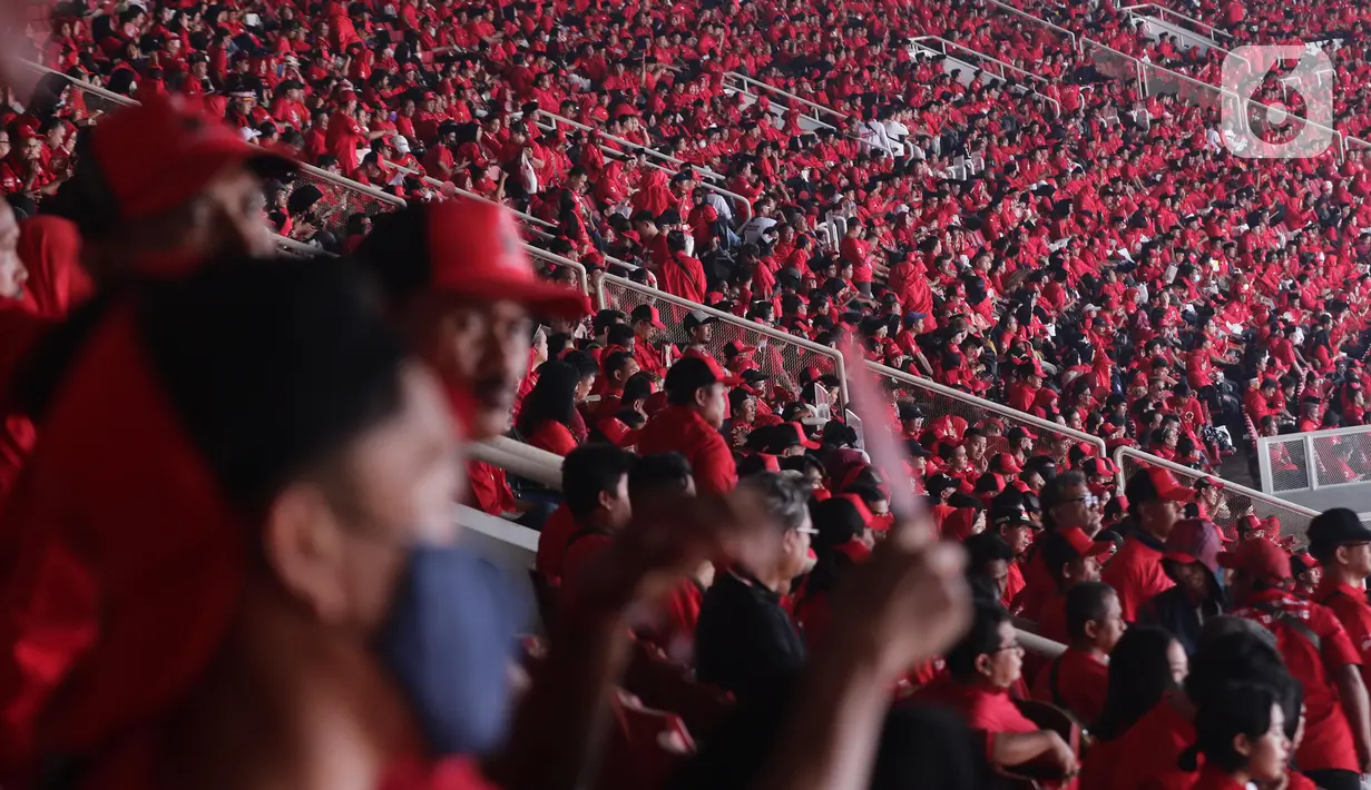 PDIP menyebut agenda ini dikategorikan yang terbesar kedua setelah tahun 1999 di tempat yang sama. (Liputan6.com/Helmi Fithriansyah)