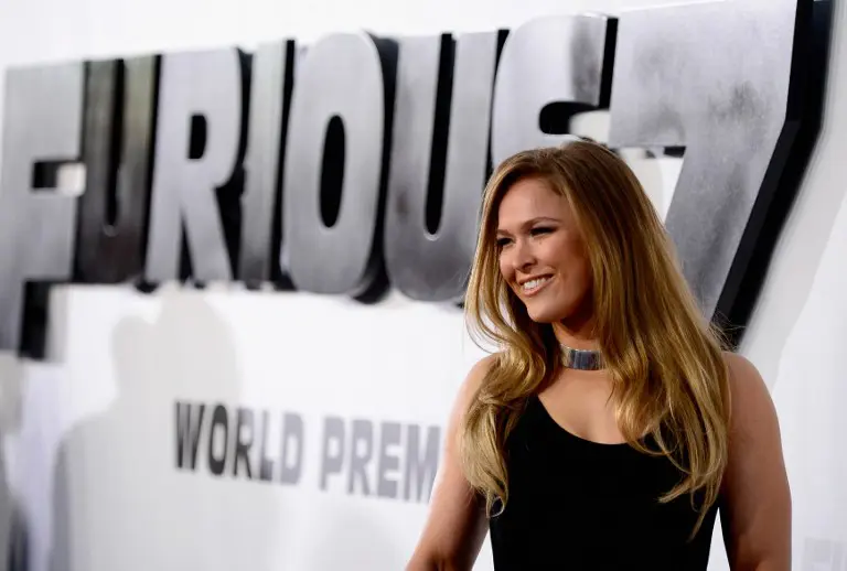 Ronda Rousey hadir dalam pemutaran perdana film "Furious 7" di TCL Chinese Theatre, Hollywood, California, AS. (1/42015). (Frazer Harrison/Getty Images/AFP)