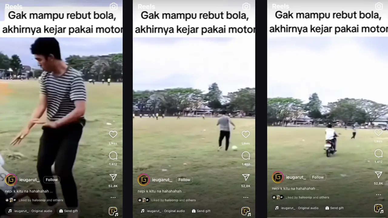 Kejar Bola Menggunakan Sepeda Motor