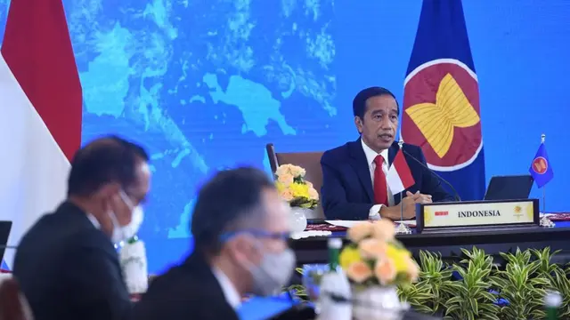 Presiden Joko Widodo ketika menghadiri KTT ASEAN ke-39 secara virtual dari Istana Kepresidenan Bogor, Selasa 26 Oktober 2021. (Foto: Lukas - Biro Pers Sekretariat Presiden)