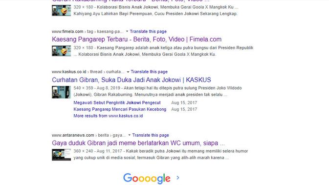 Penelusuran foto Gibran menjaga toilet umum