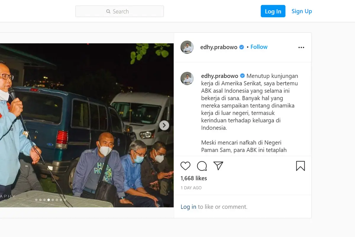 Menteri KKP Edhy Prabowo di Hawaii sebelum ditangkap KPK.