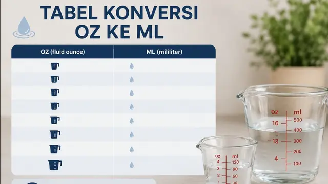 Tabel Konversi Oz ke Ml