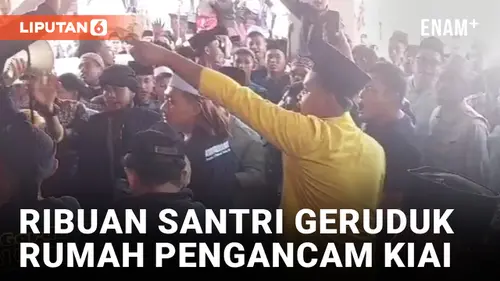 VIDEO: Buntut Ancam Kiai, Rumah Pria di Banjar Digeruduk Ribuan Santri