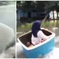 Aksi Lucu saat Main Seluncuran di Musim Hujan Ini Bikin Ketawa Lepas (sumber:Instagram/lucu.abis)