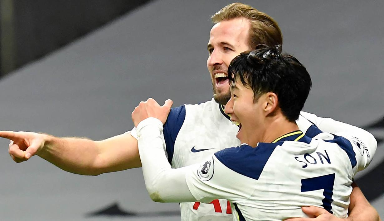 Son Heung-min dan Harry Kane - Duet terbaik saat ini dipegang oleh pasangan dari Tottenham Hotspur. Kombinasi keduanya mampu menyamai rekor sebelumnya yang dipegang oleh duet Didier Drogba dan Frank Lampard dengan total 36 gol. (AFP/Glyn Kirk)