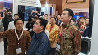 Menteri Badan Usaha Milik Negara (Menteri BUMN) Erick Thohir saat menghadiri Indonesia-China Smart City Technology & Investment Expo 2023 di Jakarta. (Foto: Istimewa).
