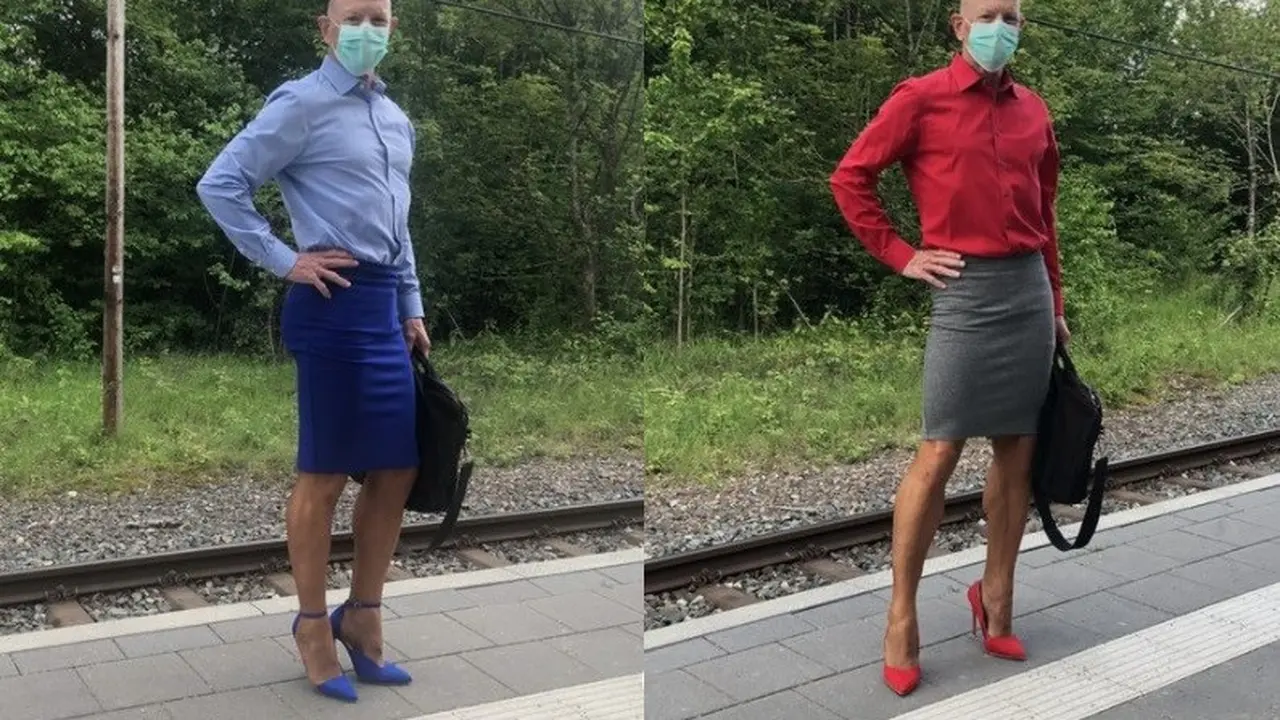 pria kenakan rok dan heels