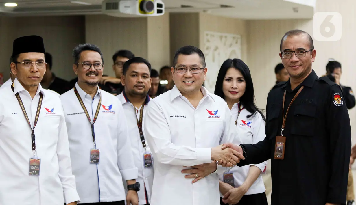 Partai Perindo mendaftarkan 580 bacaleg, untuk Dpr pada pemilu 2024.  (Liputan6.com/Herman Zakharia)