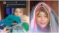 Jawab tantangan netizen, aksi gadis pakai jilbab 100 lapis ini jadi sorotan. (Sumber: TikTok/direydealova)