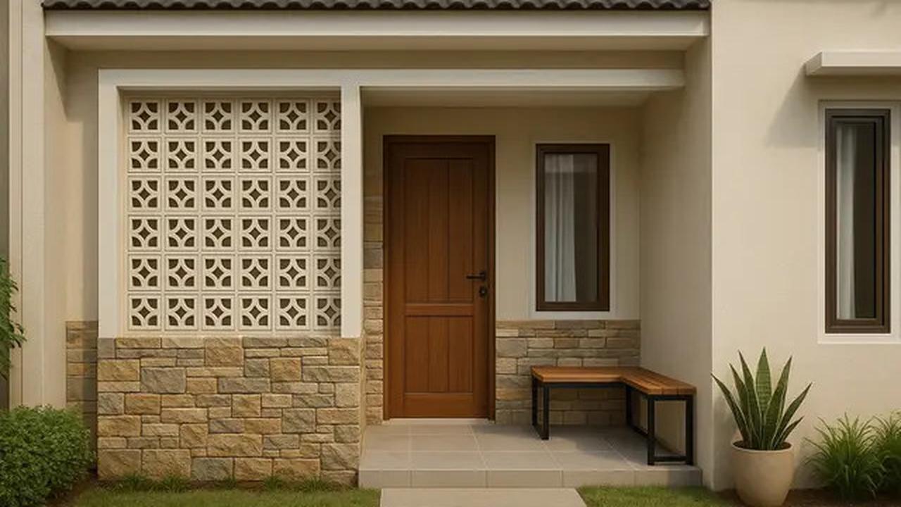 7 Model Teras Rumah Subsidi Tipe 36 dengan Roster Dekoratif, Sentuhan Simpel Bikin Rumah Estetik