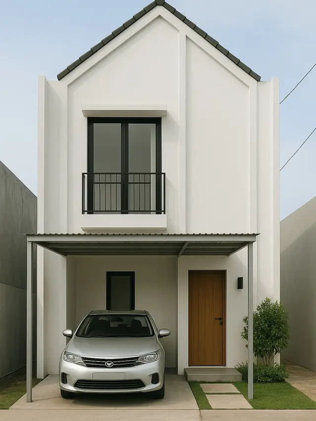 Model Rumah dengan Carport Kecil di Gang Sempit (Image by ChatGPT)