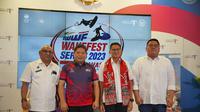 Konferensi pers Minahasa Wakefest 2023 di Gedung Sapta Pesona Kementerian Pariwisata dan Ekonomi Kreatif (Kemenparekraf), Senin (13/11/2023). (Dokumentasi Minahasa Wakefest 2023)