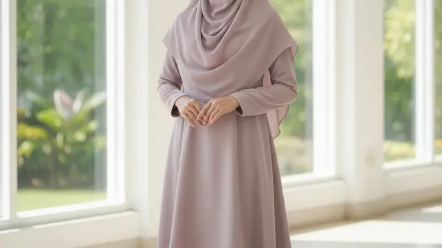 Model Gamis Minimalis Elegan untuk Acara Pengajian