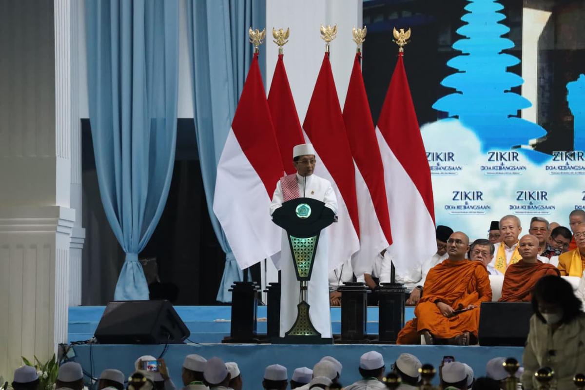 BAZNAS Gelar Zikir dan Doa Kebangsaan bertajuk 'Indonesia Berdaulat, Adil, dan Makmur' di Lapangan Monumen Nasional (Monas), Jakarta, Sabtu (1/8).